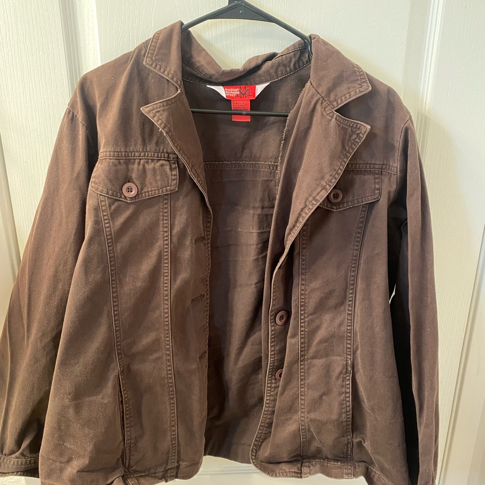 Thrifted brown button up jacket